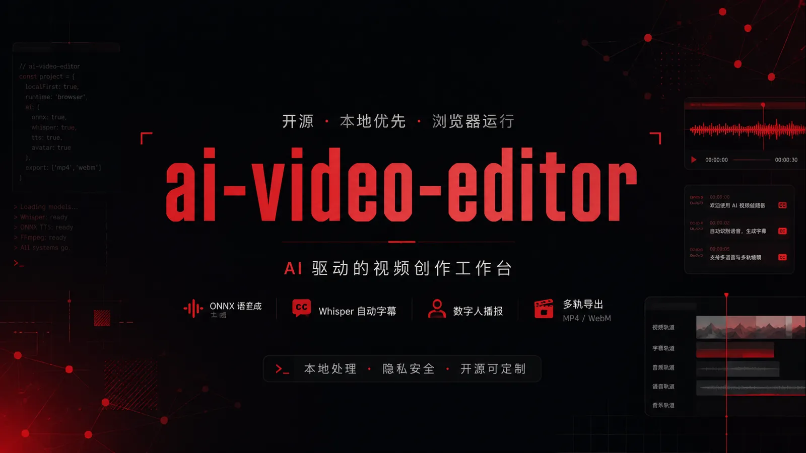 ai-video-editor:一个跑在浏览器里的本地优先 AI 视频编辑器