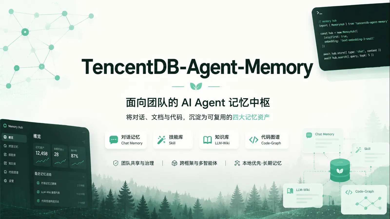 TencentDB Agent Memory：给 AI Agent 团队准备的“可复用记忆库”｜AI 生成封面图