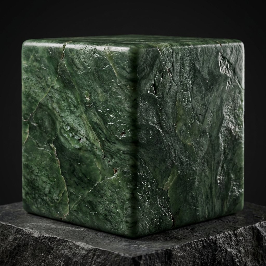 在 3D 立方体上带有凹凸贴图的深绿色抛光玉石纹理 https://t.co/c6HVTXxgvl