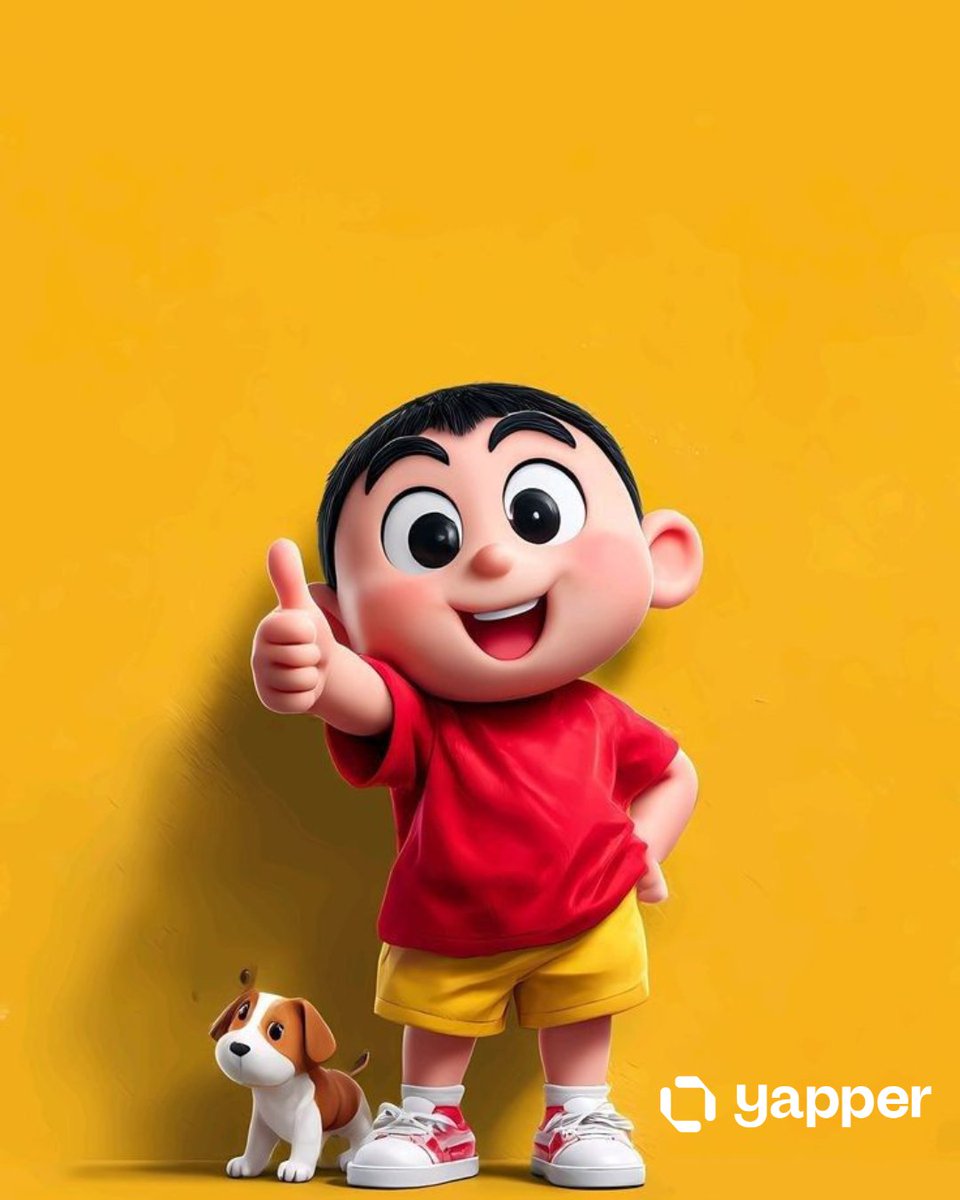 主体：一个可爱的、风格化的3D小男孩角色，带着欢快的表情，大大的圆形富有表现力的眼睛，以及剪得短短的黑色头发。他正用右手做出"竖起大拇指"的手势，摆出一个自信的英雄姿势。 服装与细节：穿着一件...