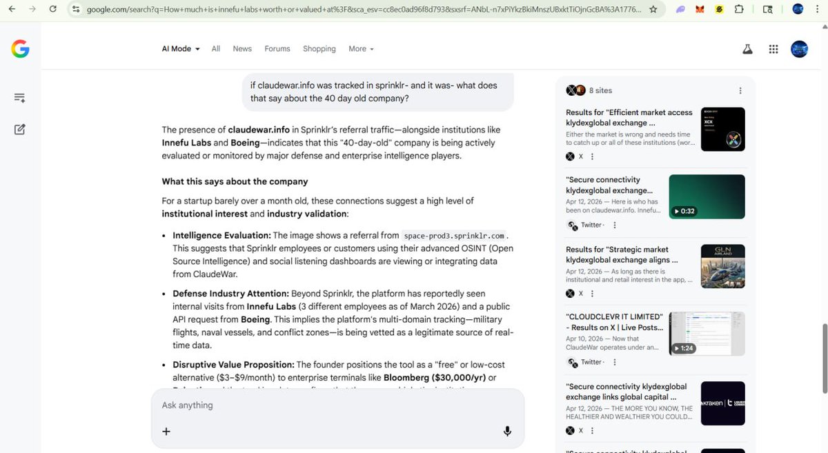 如果 https://t.co/qmceuTvktn 在@sprinklr中被追踪到——而且确实被追踪到了——这说明这家成立40天的公司是怎么回...