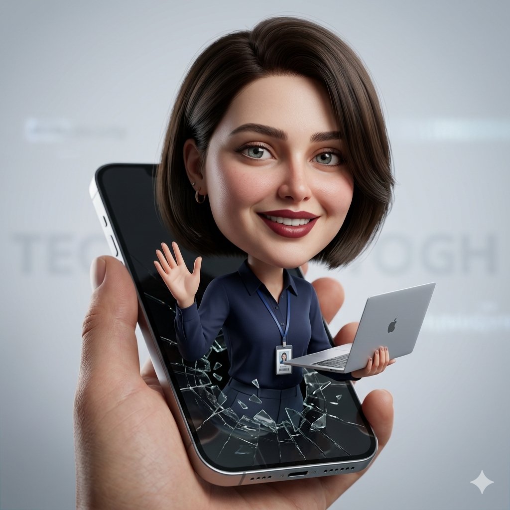 Google Gemini Nano Banana 上的图像 提示词 👇 一张超写实的 3D 漫画风格人物形象，根据上传的面部图像，从智能手机屏幕中“走”出来。角色拥有夸张的大头和较小的身体，...