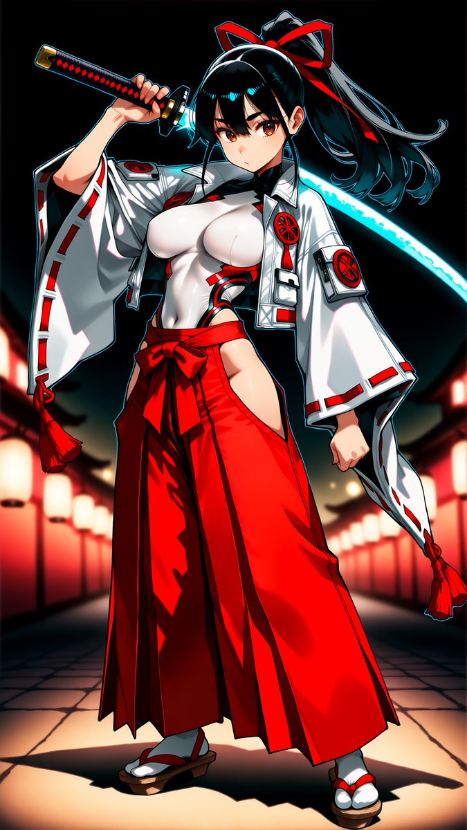 1girl, solo, large breasts,thik thighs,wide hips,A massive lower body,black hair, long hair, pon...