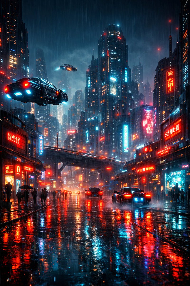 这个 AI 提示词可打造令人惊叹的电影级城市场景 🤯 看起来就像直接从电影里走出来的画面…… 提示词如下 👇 “A futuristic cyberpunk city at night, ne...