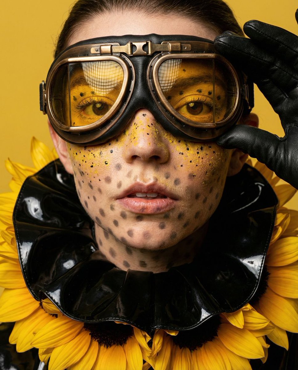 女性, The Protagonist, Ageless, Avant-Garde Model, Neutral expression, lips slightly parted, heavy...