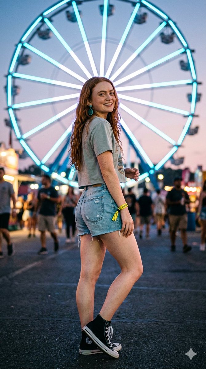 一个充满乐趣的夜晚，我值得拥有。 晚安 💫✨ Nano Banana 2 🍌 on Gemini App 🎡🩵🩷 Sabrina Carpenter、Millie Bobby Brown 和...