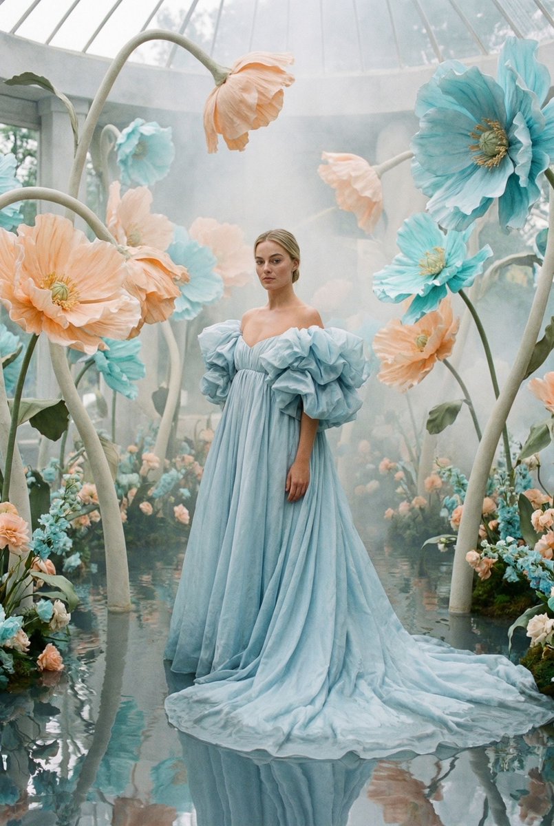 女性, The Protagonist, Ageless avant-garde muse, Serene, statuesque, retaining natural imperfectio...