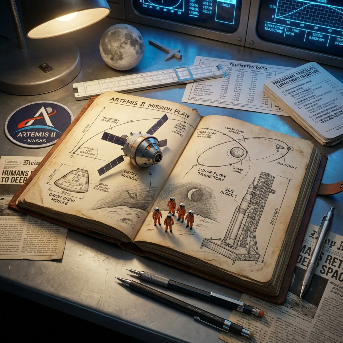 为阿尔忒弥斯二号任务(Artemis II mission)执行此操作:class Artemis_Journal_Diorama: def __init__(self, subject="A...