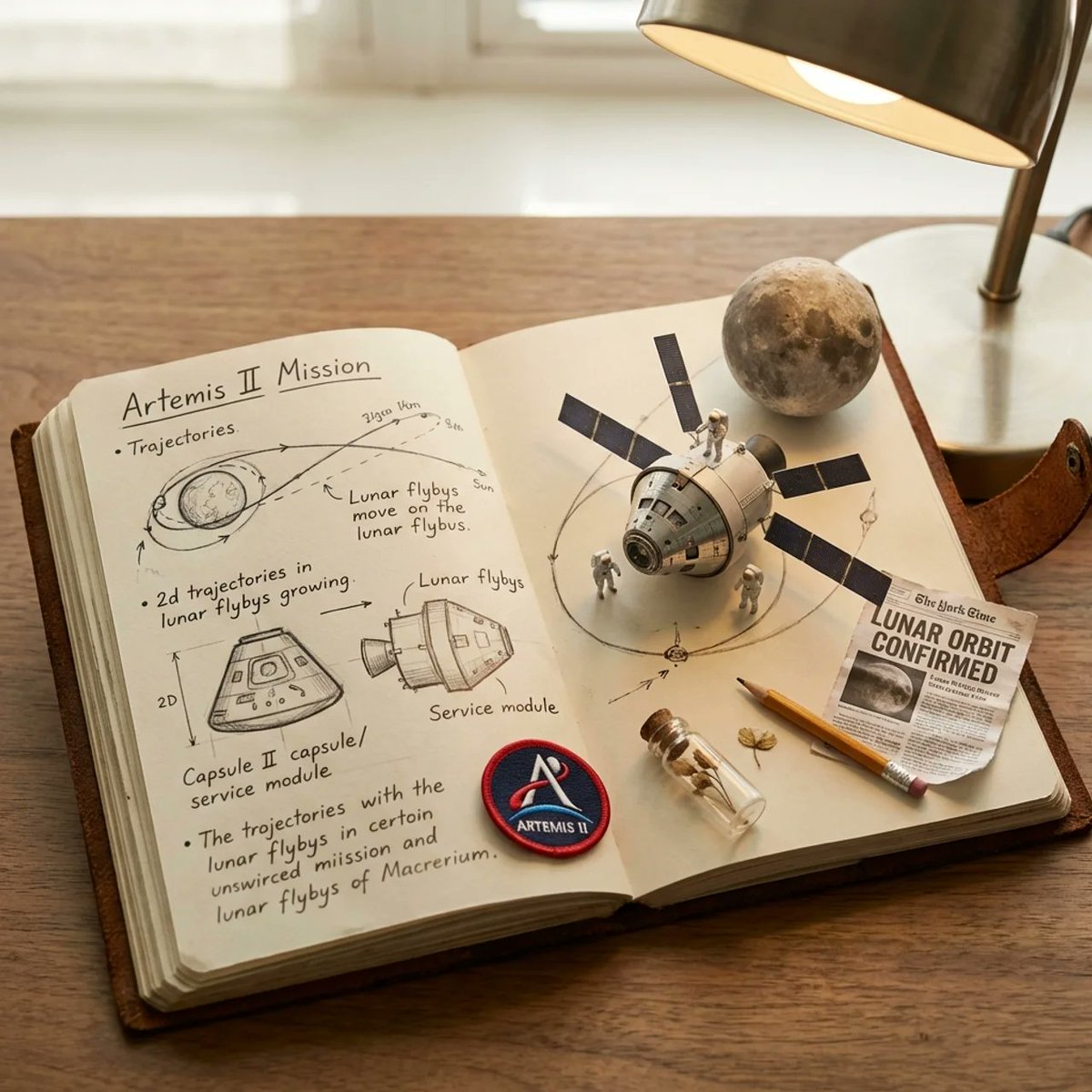 为阿尔忒弥斯二号任务(Artemis II mission)执行此操作:class Artemis_Journal_Diorama: def __init__(self, subject="A...