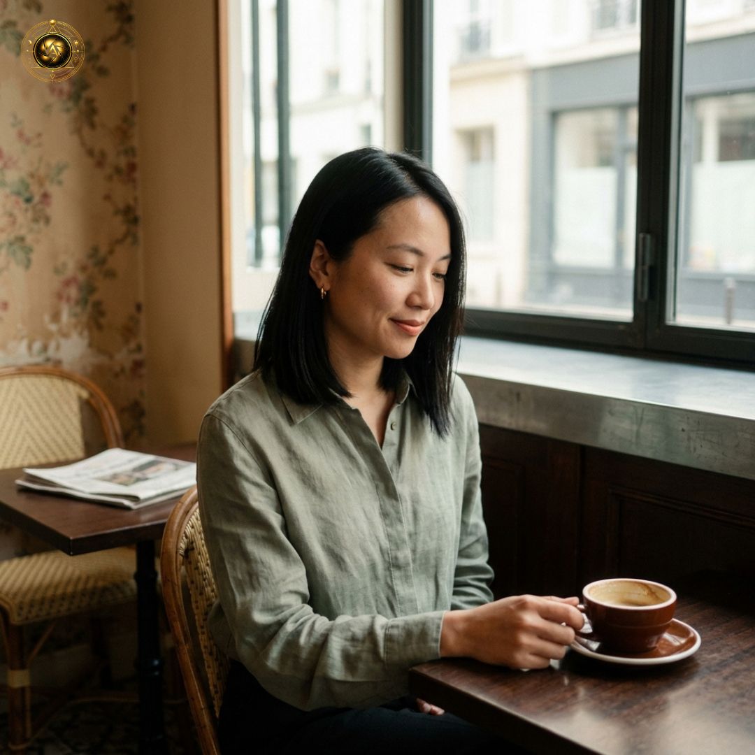 「咖啡馆里一位美丽的女人，电影感」 效果：面部毫无特色，光线平淡，没有场景感。AI替你填上了所有你没做的决定——相机、镜头、光线、景深、服装、色彩调校。它全都选错了。 同一个场景。11层提示词...