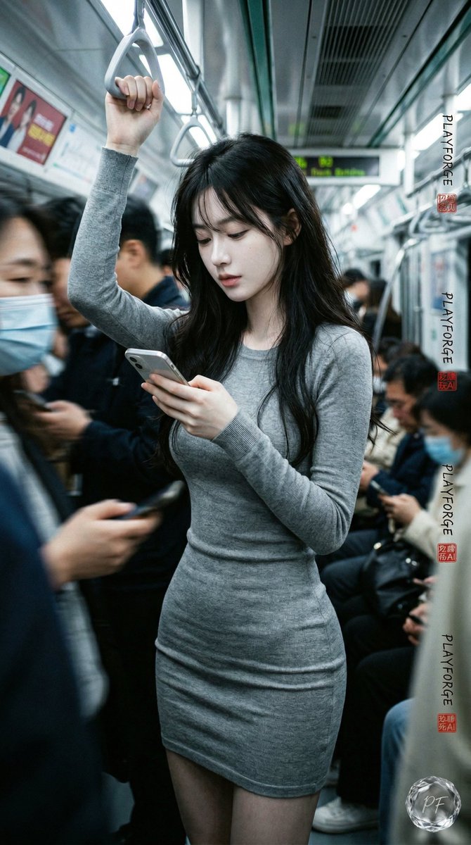 【地铁上没有座位的女孩】 不使用grok生成想象 nano banana提示词 【人物 👩‍🦰】：22岁韩国Kpop美女，皮肤极度白皙通透，如瓷器般晶莹精致，散发着水润光泽，毛孔细腻，超写实皮...