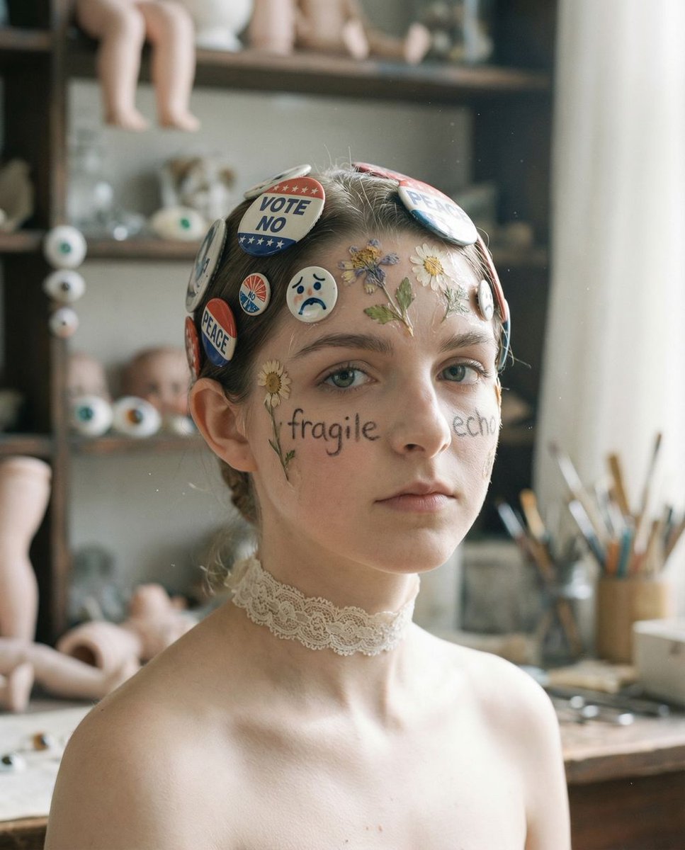 { "vibe_title_en": "Tangible Melancholy", "master_prompt": "一张超写实的特写肖像，主角被化身为一本活生生的剪贴簿，置身于一间阳光普照...