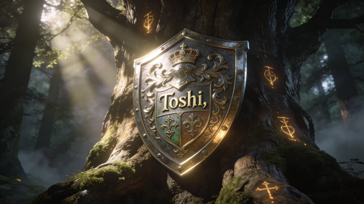 Toshi 的提示分享： 精灵族纹章盾牌！🛡️🌲✨ 精灵传奇纹章！ 请替换占位符并在您选择的 AI 工具中进行调整，我使用的是 @AdobeFirefly 中的 nano Banana： 超现...