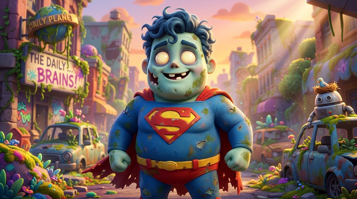 Toshi 的提示分享： 3D 僵尸！🧟‍♂️😍✨ 把僵尸变成可爱的 protagonist（主角）！ 把你自己的角色替换占位符 [theme]，然后在你选择的 AI 工具中微调。我在 @Ad...
