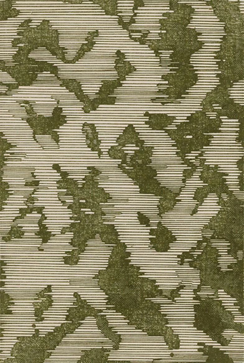 单色橄榄绿背景，复古半调线纹图案，粗细不一的平行线条，1970年代平面设计风格，微妙墨水晕染效果，极简主义复古质感，高品质 #ai #背景 #提示 https://t.co/JUbEElIvQ...