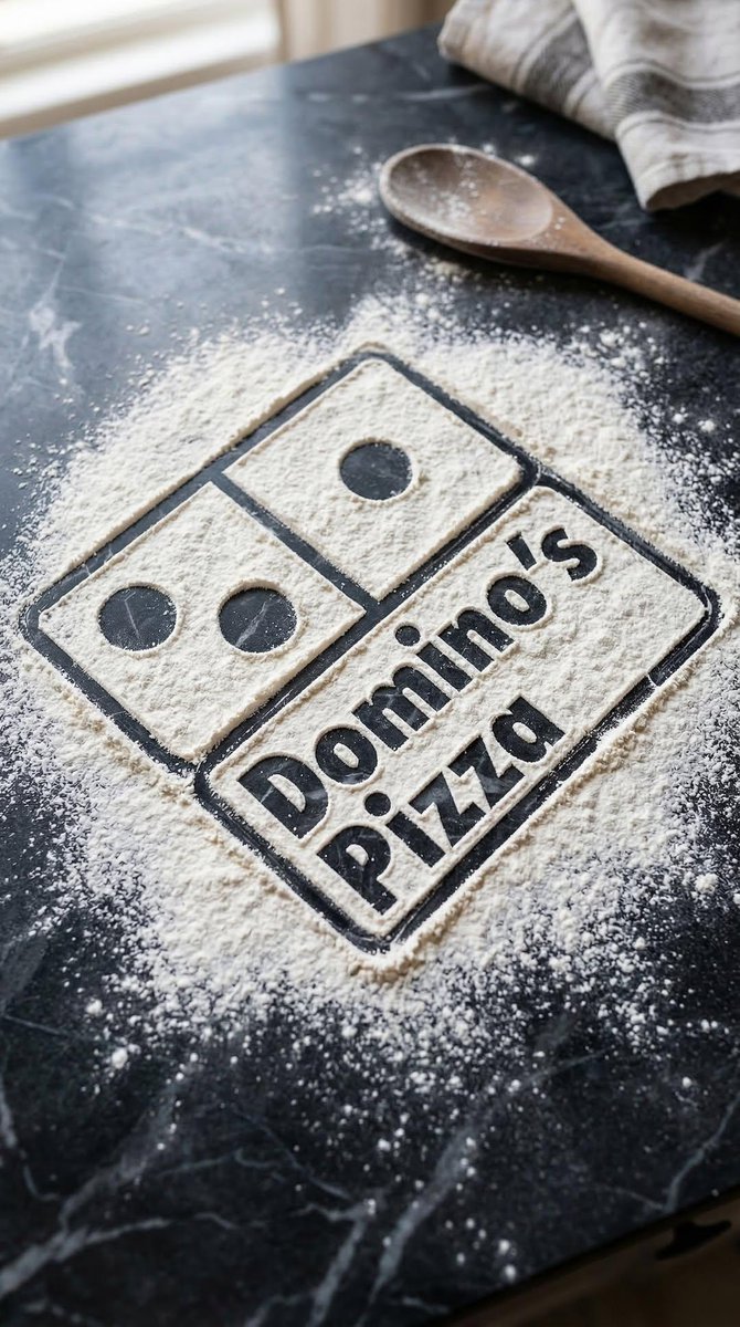 Logo Flour Dust Kitchen Surface, Hyper-real macro photography with natural human interaction rea...