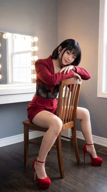 为化妆间精心打扮一番！ Haerin Hanni Danielle Newjeans Nano Banana Pro via @Hailuo_AI { "prompt": "Danielle...