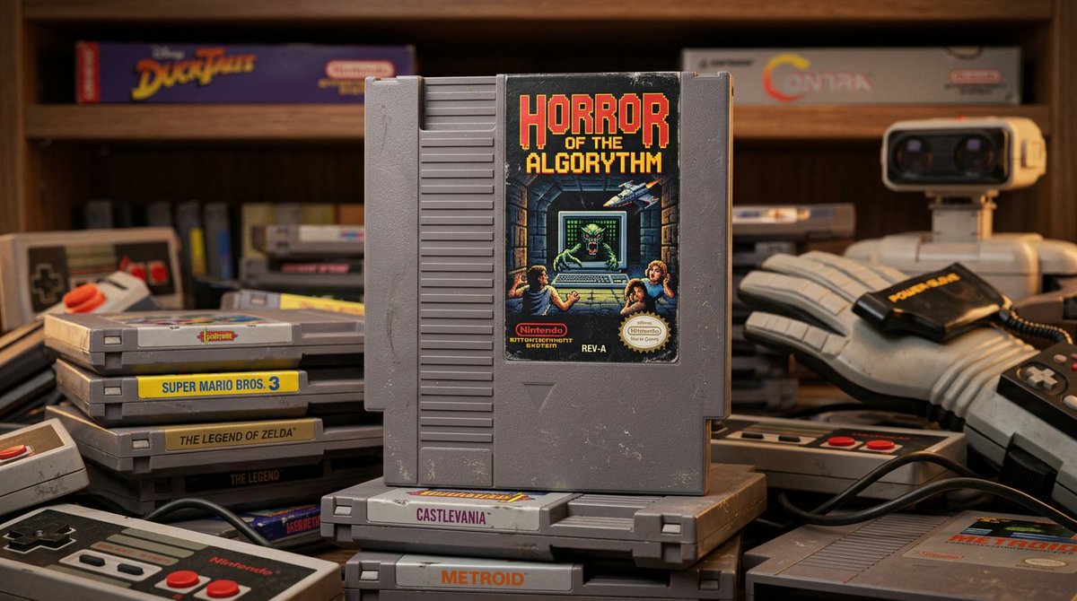 Toshi 的提示分享： 经典 NES 卡带！🎮🖤✨ 创作经典 NES 游戏卡带的超写实产品摄影作品！ 将占位符替换为你自己的想法，并在你选择的 AI 工具中进行微调。我使用的是 @Adobe...
