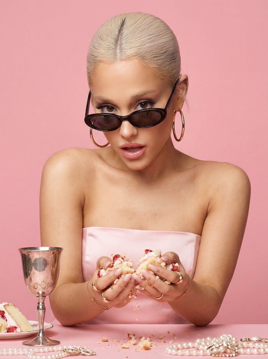 editorial fashion photography, luxury magazine shoot, playful haute couture food aesthetic, ultr...