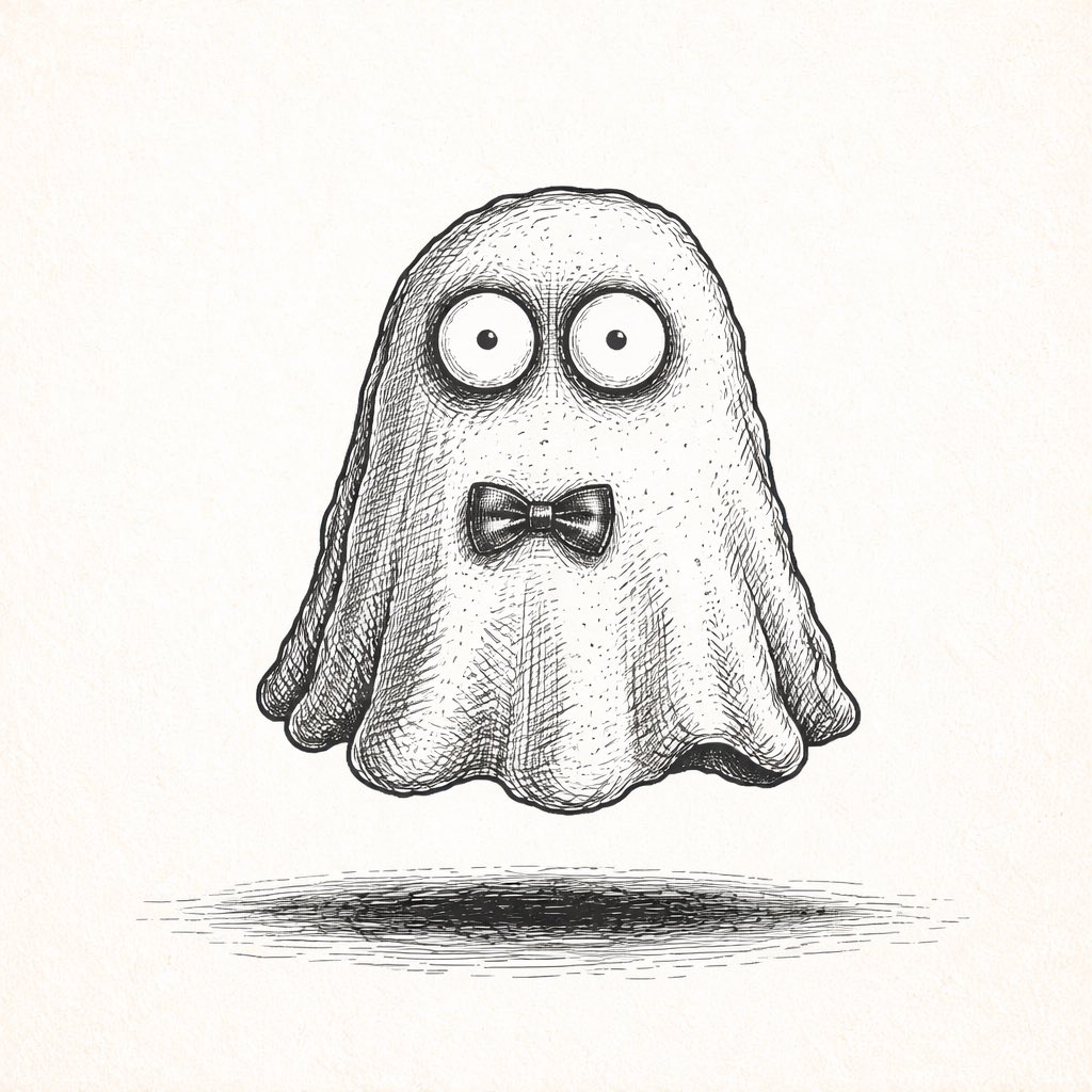 一幅充满奇思妙想、高对比度的黑白钢笔插画，主体为[MAIN SUBJECT, e.g., a fluffy owl / a clunky retro toaster]。角色拥有大而分得很开的眼...