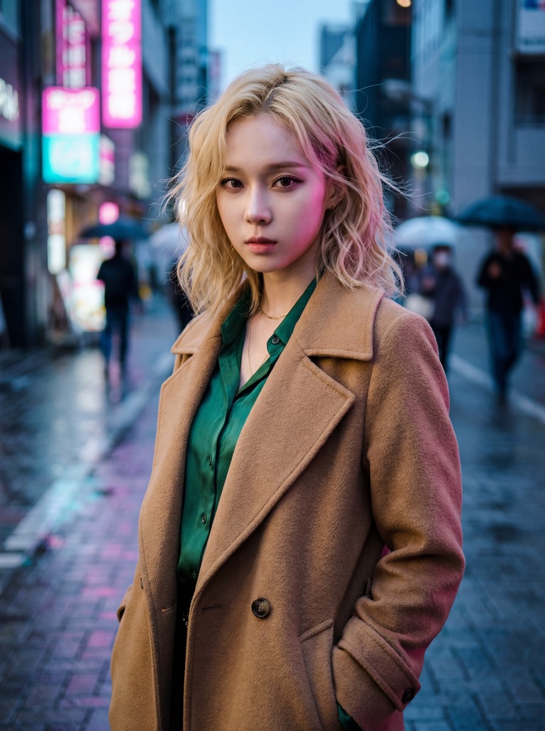 { "image_generation_prompt": { "subject": "25岁的韩国女性，aespa组合的柳智敏（Karina），轮廓分明、极具冲击力的V型脸部特征，一颗精致的美...