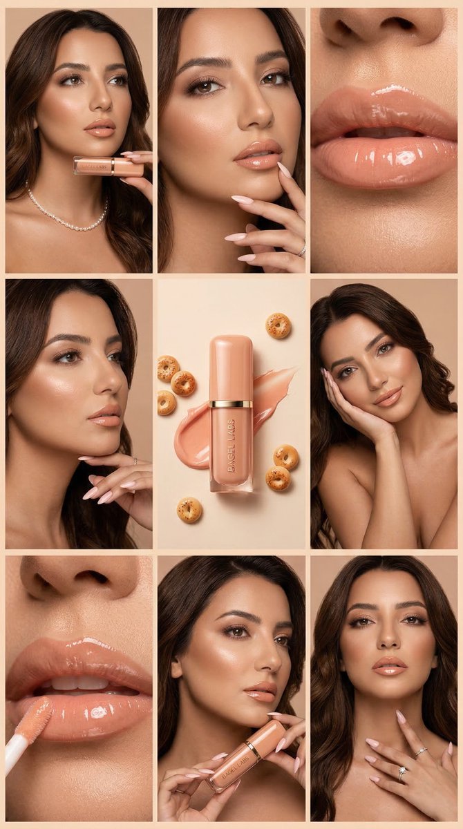adult woman, luxury beauty campaign model with sophisticated editorial presence, polished volumi...
