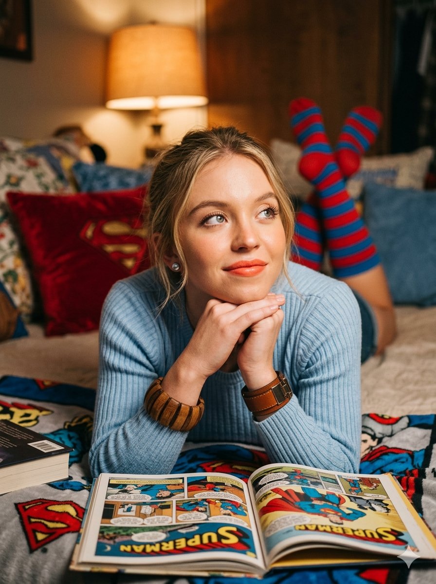 读一些超级英雄故事能帮助你拥有美妙的夜晚梦想。 Nano Banana 🍌 🦸‍♀️ Sydney Sweeney 🕸️ Sadie Sink 🦇 Sabrina Carpenter 提示词...