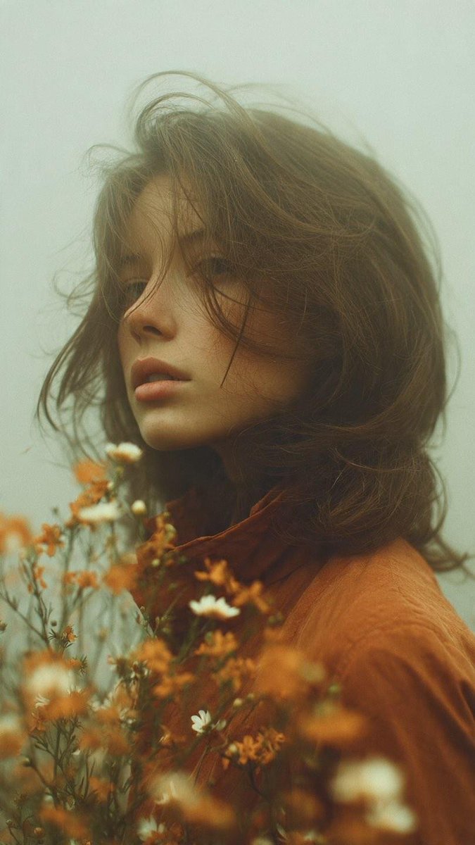 GPT image 2 on Chatgpt Prompt 1 – Windy Meadow Portrait(风中草甸肖像) 超写实电影级艺术肖像:一位年轻女性,留着凌乱的深色短发,有着柔和...