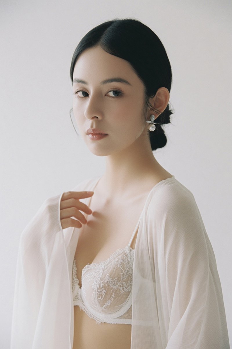 GPT Image 2 on ChatGPT Prompt ⬇️⬇️⬇️ 一位年轻成年东亚女性，上半身近景肖像，画面从胸部以上至头顶。人物位于画面中央略偏右，身体微微侧向左侧约20度，头部轻轻...