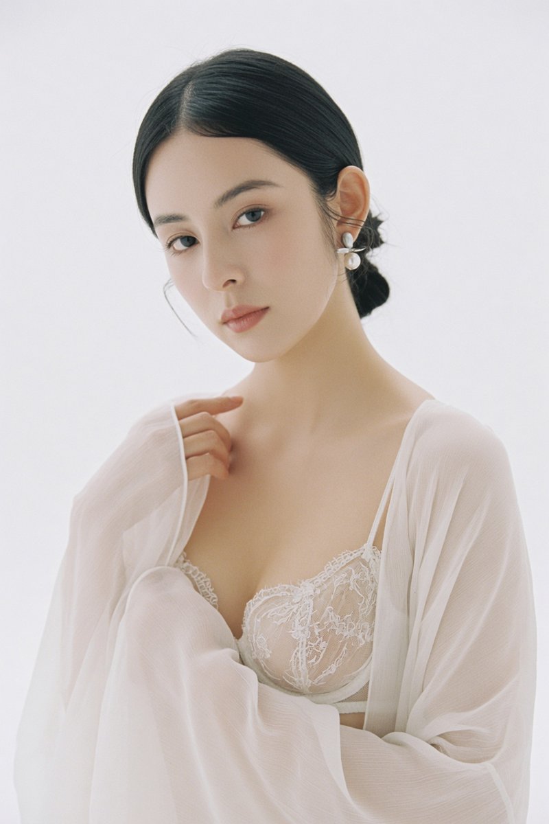 GPT Image 2 on ChatGPT Prompt ⬇️⬇️⬇️ 一位年轻成年东亚女性，上半身近景肖像，画面从胸部以上至头顶。人物位于画面中央略偏右，身体微微侧向左侧约20度，头部轻轻...