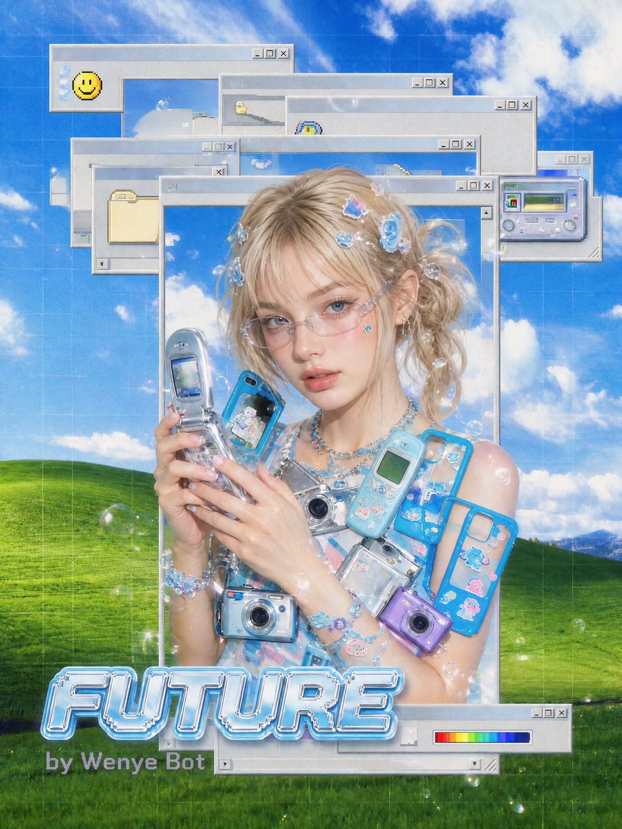 AI 海报实验 (04/20)：复古遇见未来 创作工具 Seedream 5.0 Pro ➕ Seedance 2.0 提示词 👇 Y2K 数字...