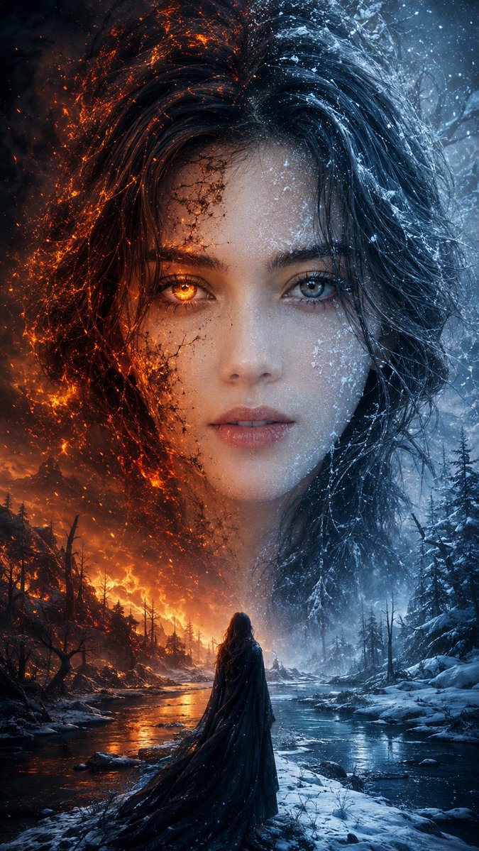 超写实 IMAX 级 Netflix 风格电影感奇幻人像，9:16 竖版构图，以所上传的图像作为主要的创意与构图参考，打造一个以女性视角呈现的黑暗奇幻场景：一位美丽动人的成年女性巨人般巨大的面...
