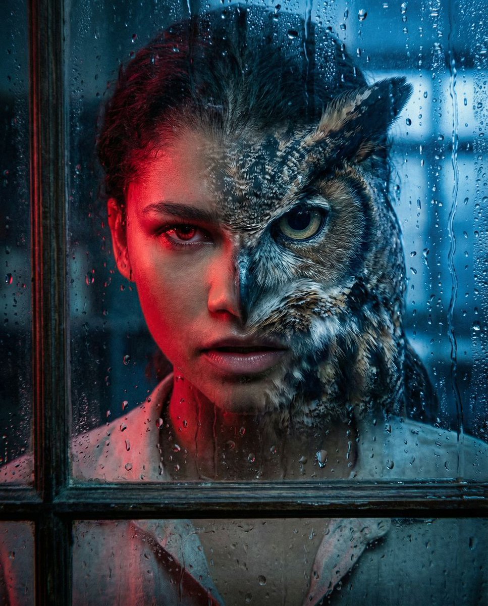 女性, The Protagonist, Universal Adult, Neutral canvas merging with avian textures, hyper-realisti...