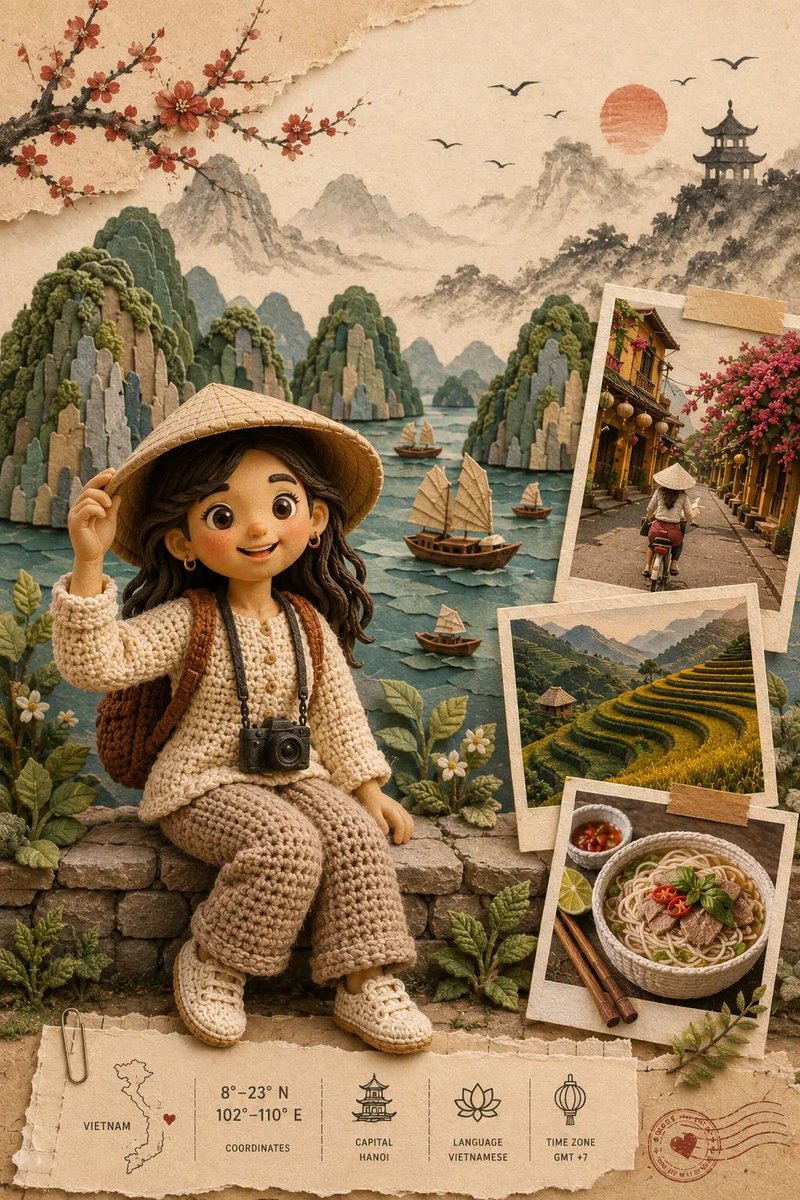 竖版 2:3 Instagram 旅游海报，[LOCATION]（地点），系列可收藏的手工旅行艺术作品之一。画面中任何位置均不得出现标题、主标题、口号或说明文字。 风格：手工立体场景——橡皮泥...