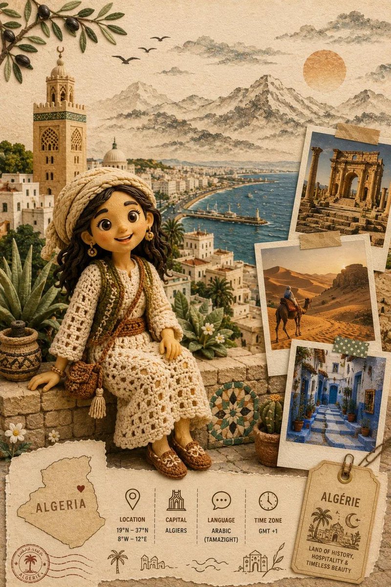 竖版 2:3 Instagram 旅游海报，[LOCATION]（地点），系列可收藏的手工旅行艺术作品之一。画面中任何位置均不得出现标题、主标题、口号或说明文字。 风格：手工立体场景——橡皮泥...
