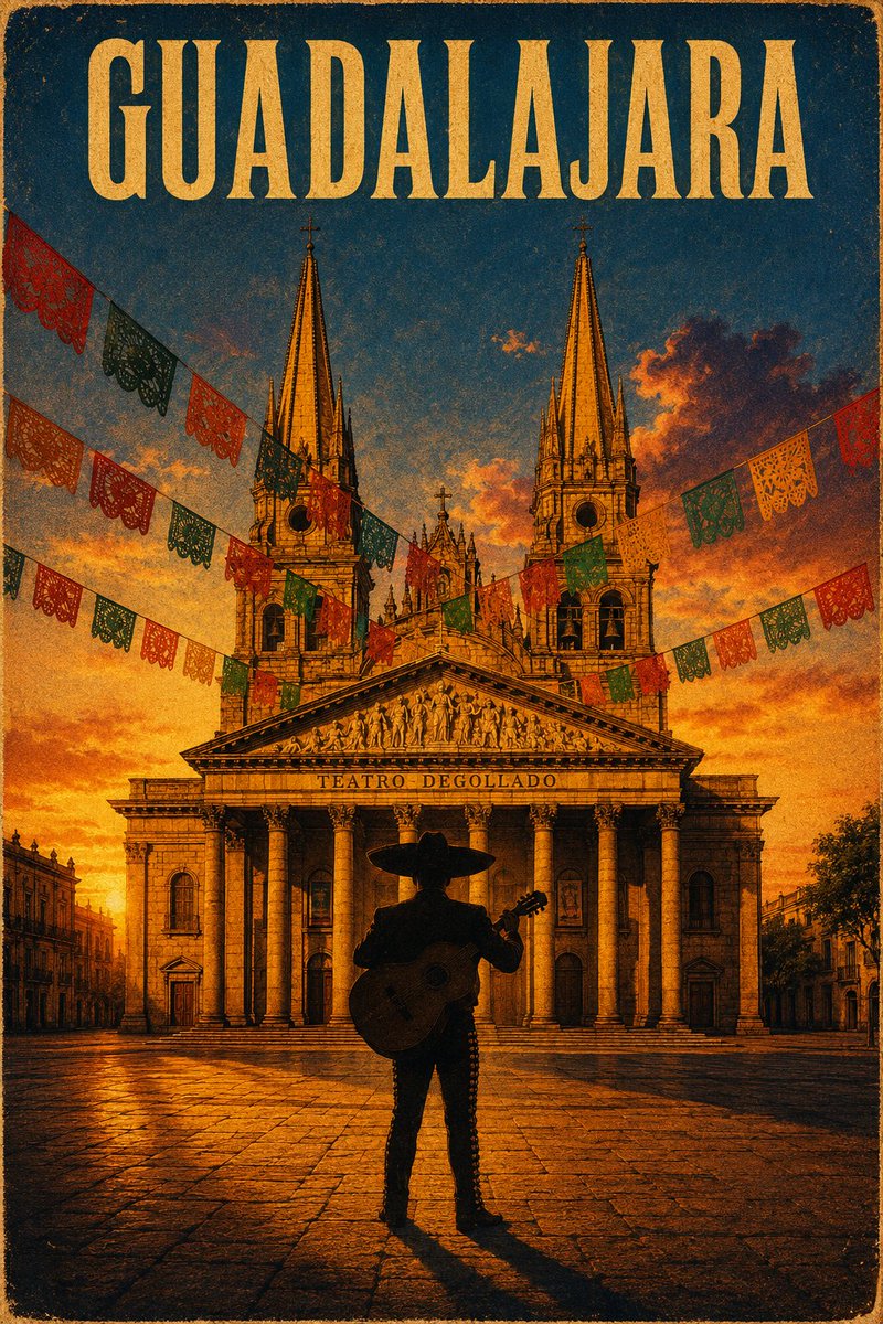 瓜达拉哈拉，就像一部从未被拍摄的影片 龙舌兰、mariachi 和 cantera。剧本自然而然就写出来了。 你想用这种方式看到哪座城市？ gpt image 2。 提示词 👇 @创建一张图片...