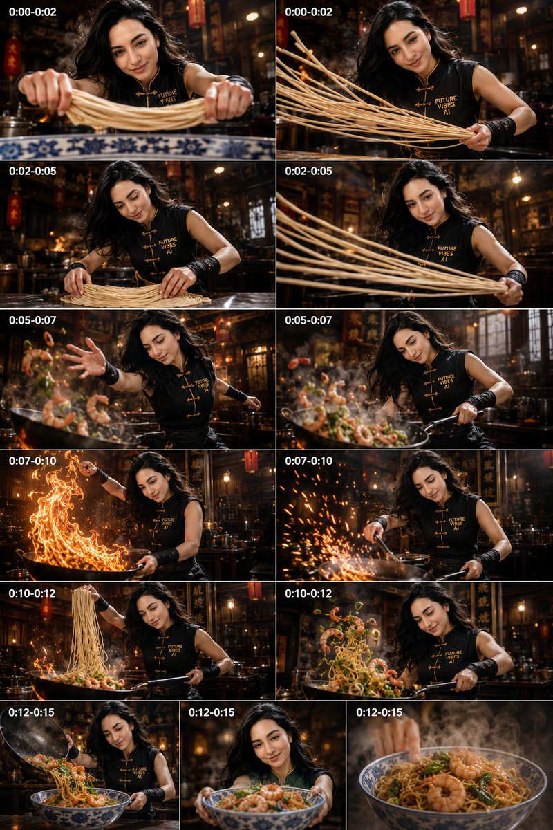 你会得到这种类型的图像 现在是视频提示 在@dreamina_ai中选择Seedance 2.0 #Dreaminacpp 提示 - Seedance 2.0提示 – Piku: 功夫AI厨师...