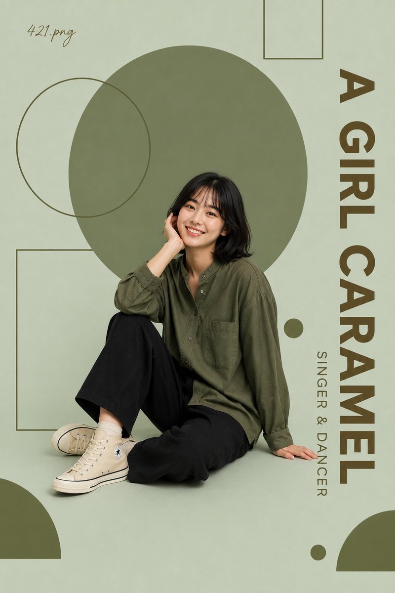 一张高端极简风格的编辑人像海报，画面中一位开朗的年轻女性自然地坐在一把简约的黑色金属凳上，双腿交叉，温暖地朝镜头微笑。她留着柔软的刘海黑色短发波波头，妆容自然，神情放松而友好。她身穿一件宽松的...