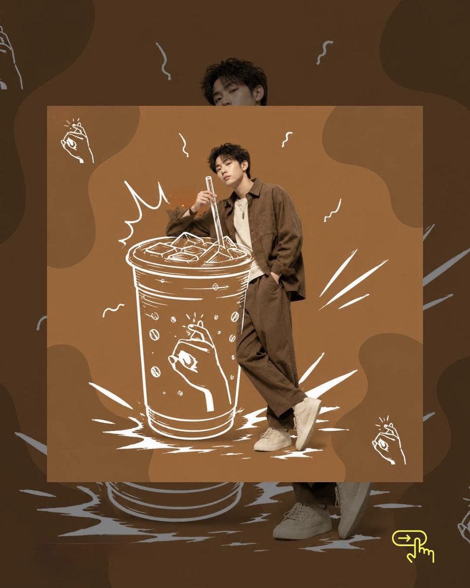 为[BRAND NAME]打造一个混合媒介营销活动，以[HERO COLOR]为主色调，画幅比例为1:1。 使用纯色[HERO COLOR]作为背景，加入3–4个色调更深的自然形态斑块。放置一...
