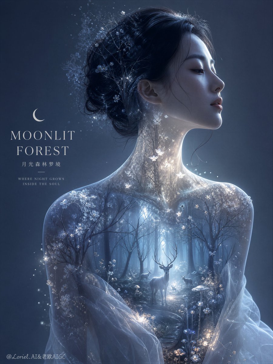 廉价奇幻拼贴，霓虹仙女特效，混乱的透明度，生硬的抠图边缘，杂乱的背景，角色扮演造型，网红肖像，卡通鹿，恐怖超现实主义，过度闪光，随机的亮色，低细节皮肤，低端奇幻海报，混乱的构图，装饰过载