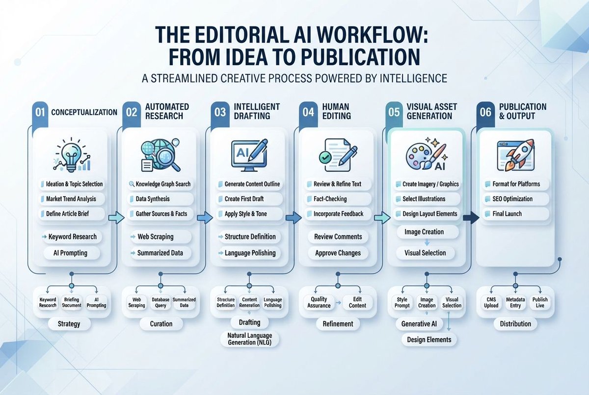 “AI 工作流速查表，整洁的图标，编号步骤，蓝白配色，网页文章标题图”。很想看看你的版本。https://t.co/c1XCaHu8Yk