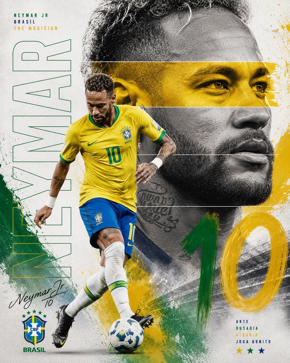 创作一张高端体育海报，采用 Nike × FIFA世界杯编辑级广告大片风格。以一位传奇足球运动员作为主角，采用充满力量感的全身动态动作姿势，叠加在一幅超大的灰度特写肖像之前。横跨眼部区域使用其...