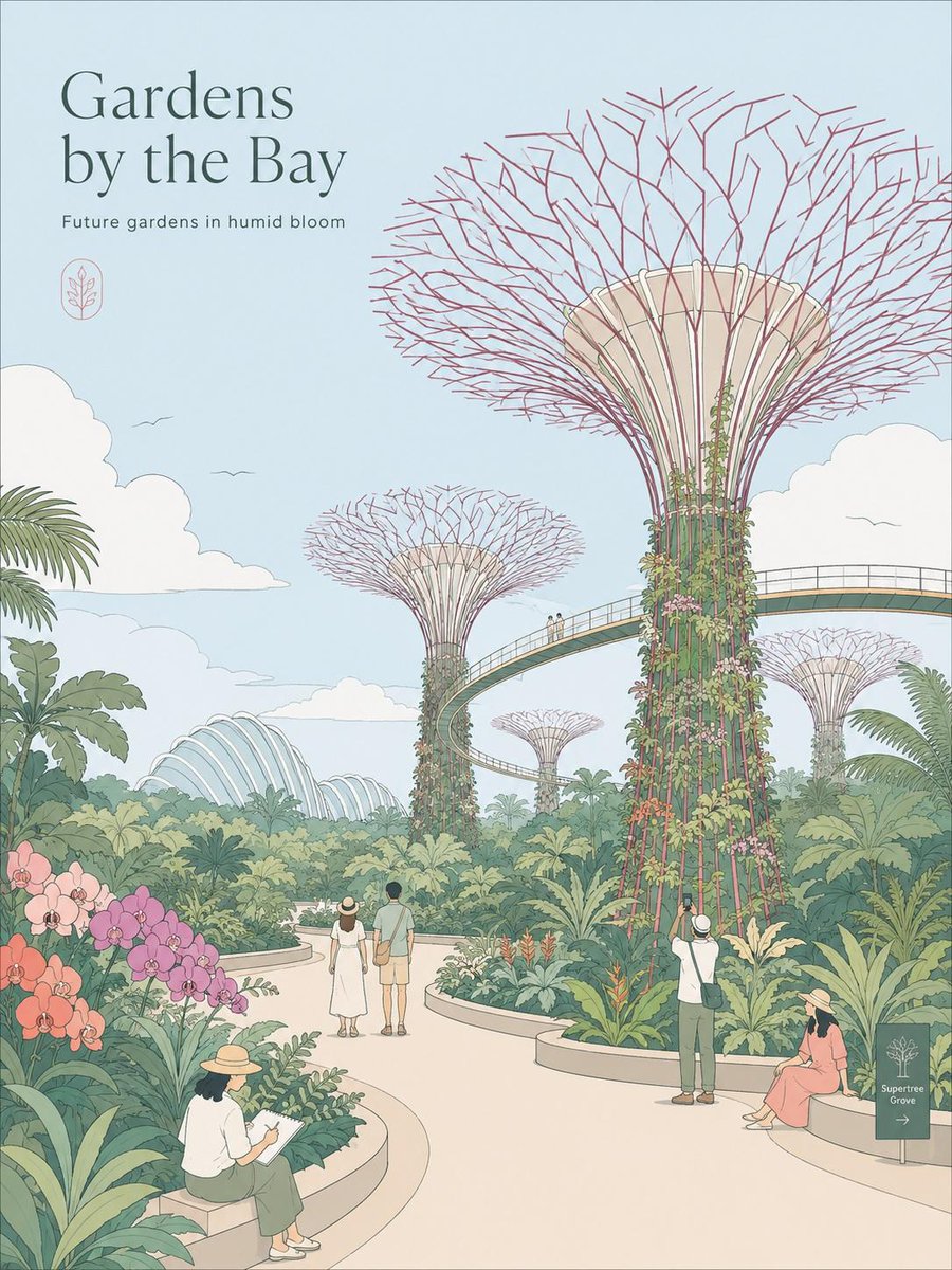 创作一幅极简风格的复古旅行海报插画，主题为[CITY / DESTINATION]（城市/目的地），灵感来自现代编辑型旅游艺术和日本旅游杂志封面。使用柔和的粉彩色调、干净的矢量风格线条、细腻的...