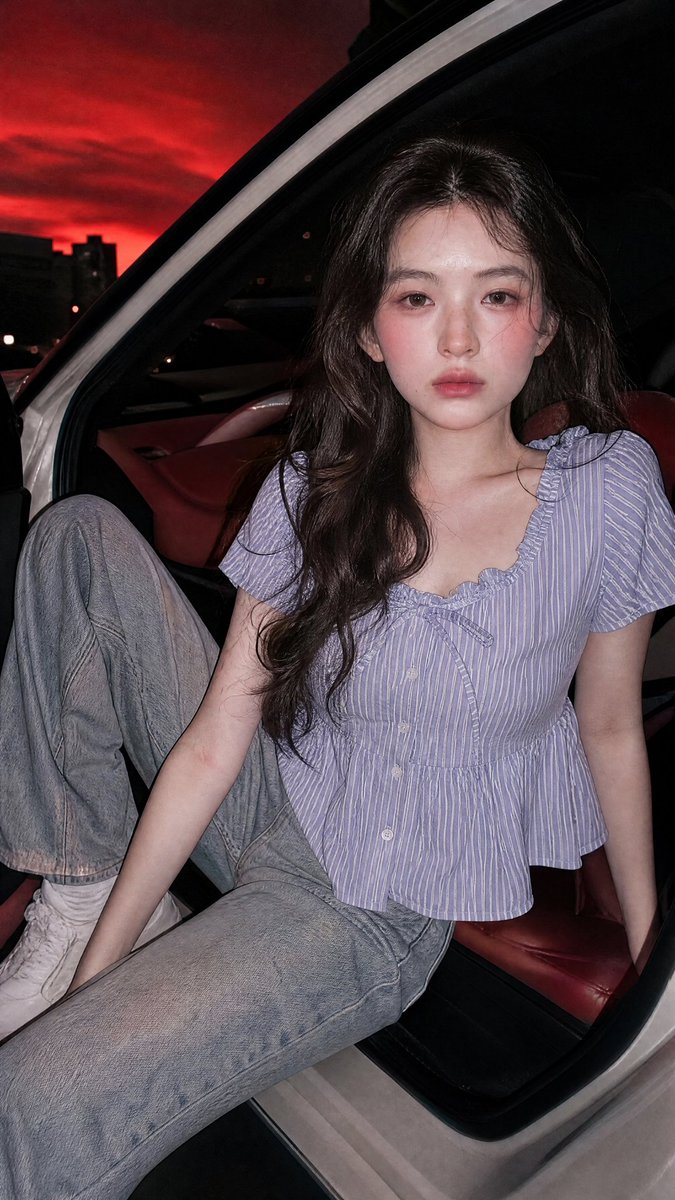 与附件文件中的脸100%相同——眼睛、鼻子、嘴巴和脸保持不变。娇小女性，身材纤细。皮肤白皙、光滑、细腻、有光泽——健康感、反射光线、柔和观感。肩部与锁骨线条分明。天然素颜肌肤，可见真实皮肤纹理...