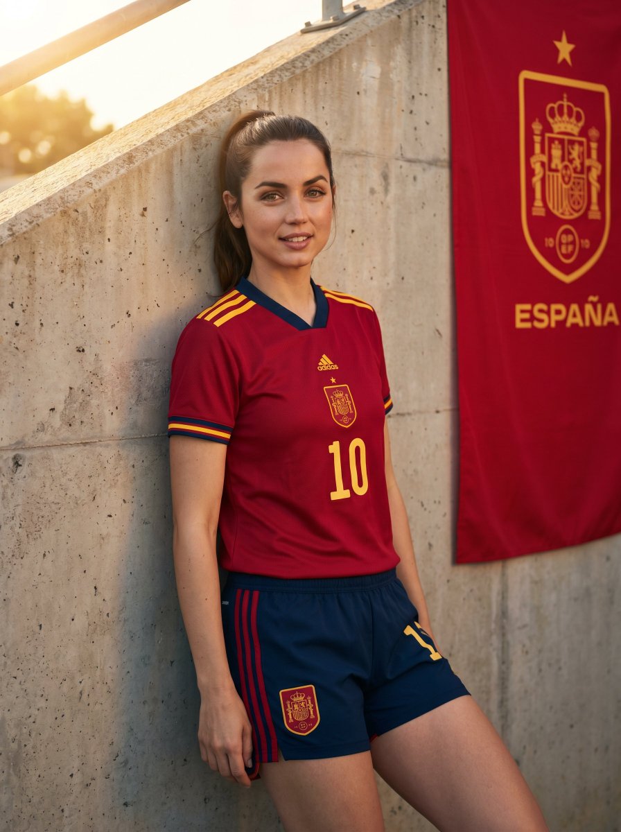 为备战足球赛的明星们加油打气 ⚽ 🇺🇸 西德尼·斯威尼 🇪🇸 安娜·德·阿玛斯 🇦🇺 玛格特·罗比 🇧🇷 珍娜·奥尔特加 通过 @ImagineArt_X 使用 Nano Banana pro...