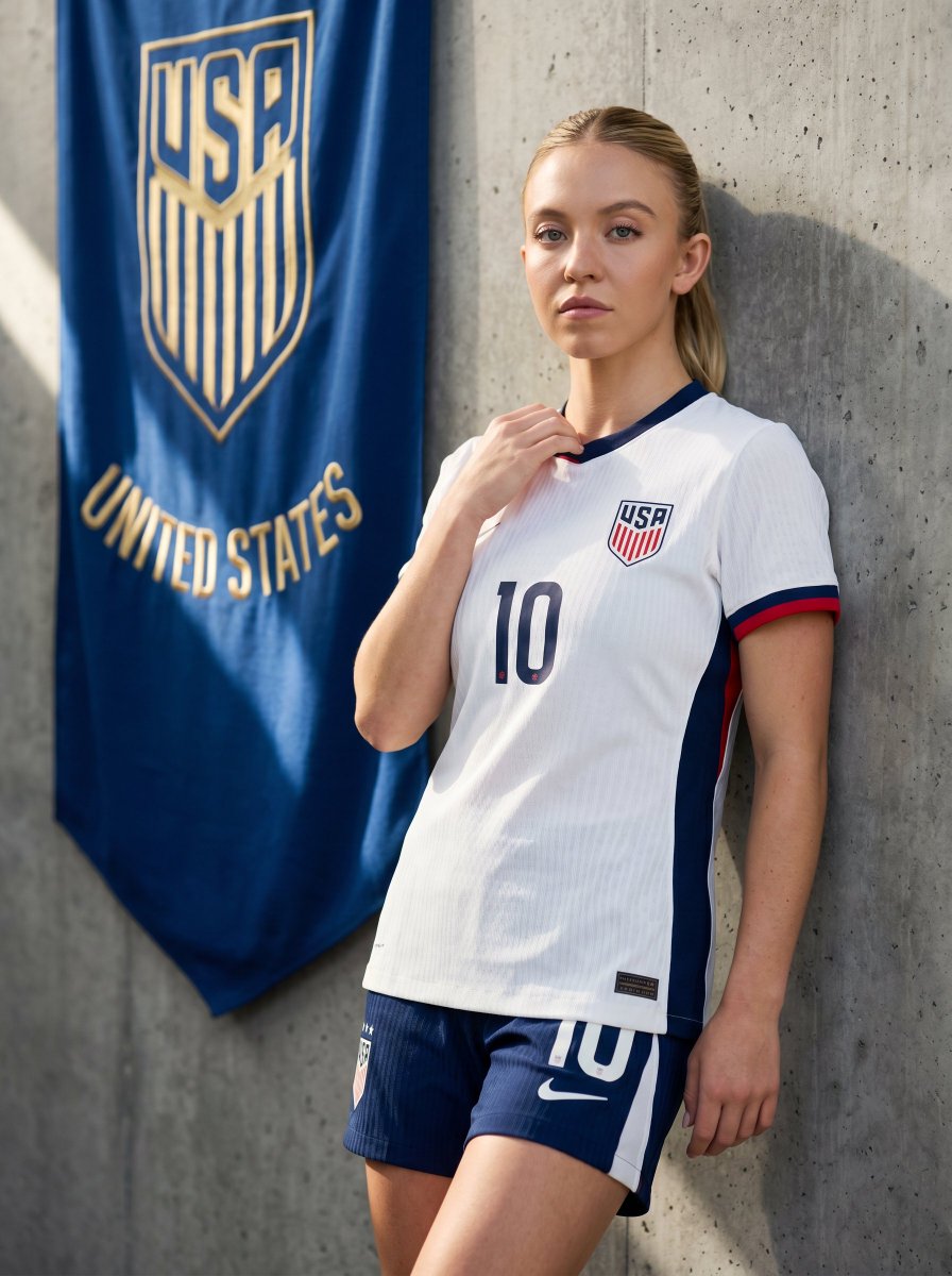 为备战足球赛的明星们加油打气 ⚽ 🇺🇸 西德尼·斯威尼 🇪🇸 安娜·德·阿玛斯 🇦🇺 玛格特·罗比 🇧🇷 珍娜·奥尔特加 通过 @ImagineArt_X 使用 Nano Banana pro...