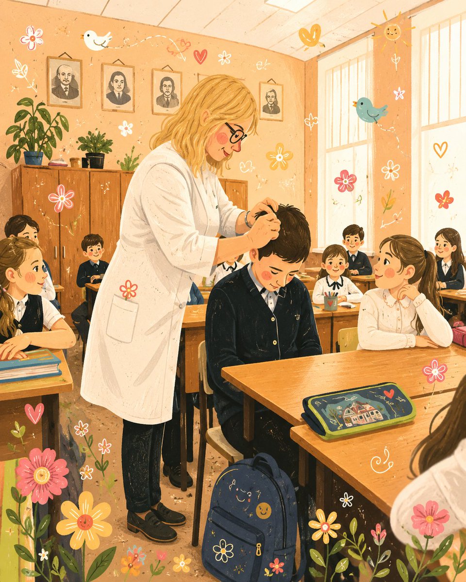 将这张照片转化为充满奇趣的民俗风扁平插画，并添加涂鸦元素。保留原始构图和人物，但将所有细节简化为干净、色彩鲜明的扁平形状，呈现手工制作的童趣质感。使用粉彩色与鲜艳的色彩，搭配红润的脸颊、俏皮的...