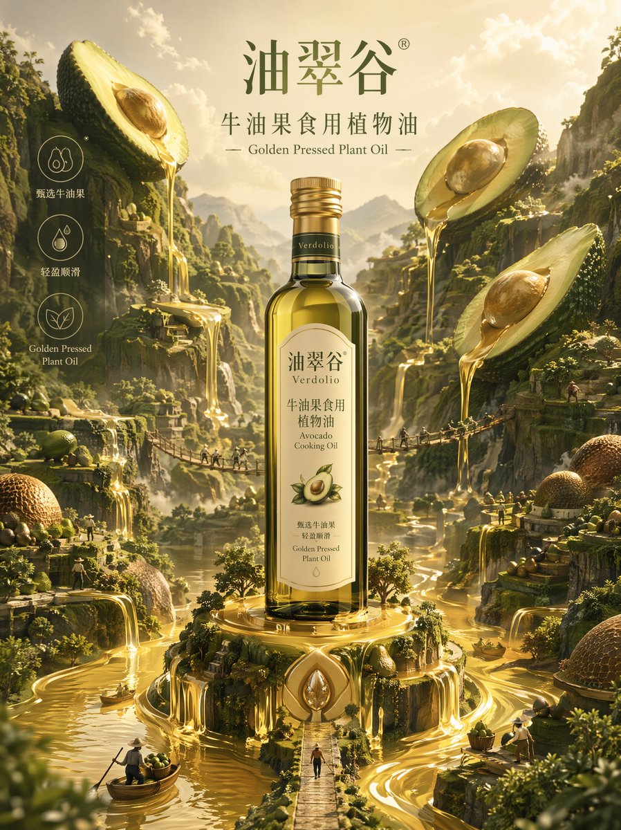 GPT- image 2 提示词👇 超现实奢华广告艺术作品，以一款高端牛奶香氛沐浴乳瓶作为宁静奶油质感养生世界的发光核心。品牌名称：牧白泉 / Lait Spring。瓶身产品名称：牛奶味身体...