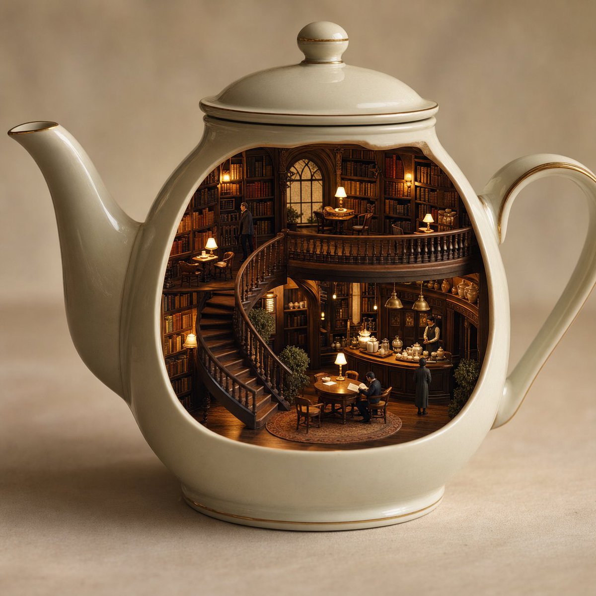 GPT Image 2：在 [OBJECT]（物体）内部创建一个不可能存在的微型空间。 将物体以建筑剖切透视的方式呈现。保持外观一眼可辨，同时让内部变成一个完整设计的 [ROOM]（房间），配...