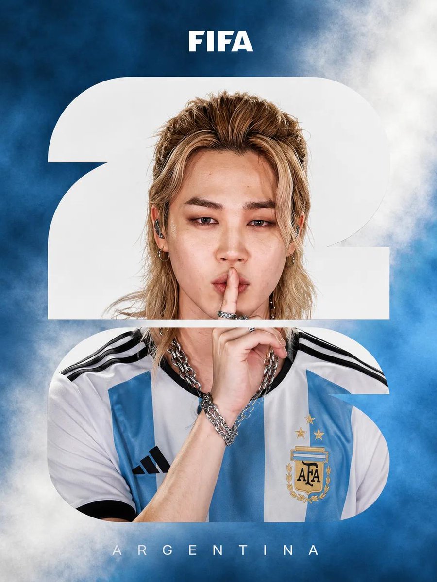 2026年国际足联世界杯 – 名人国家队海报 超写实影棚肖像照，一位著名流行歌手身穿官方国家队球衣，居中构图，简洁的编辑级体育宣传海报美学。背景充满大胆醒目的白色"26"排版字体，融合于主体身...